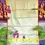 Thumbnail: Red Geranium Floral Birds Hand paint mural Tissue Saree main view