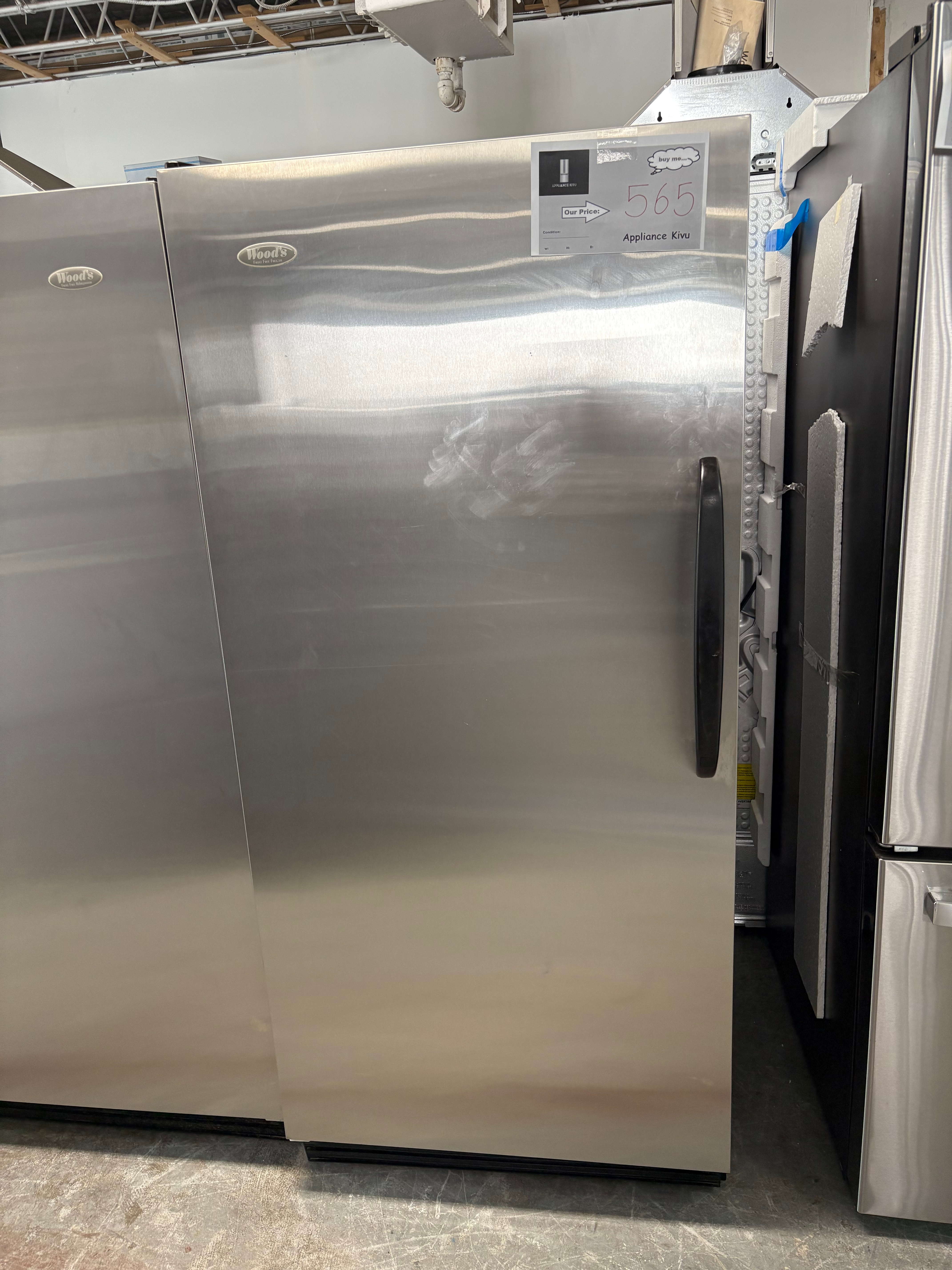 Wood’s Stainless Upright Freezer