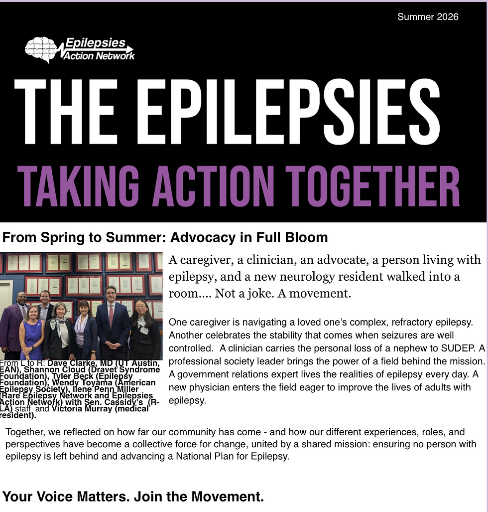 From Epilepsies Action Network - 2026 Summer Edition