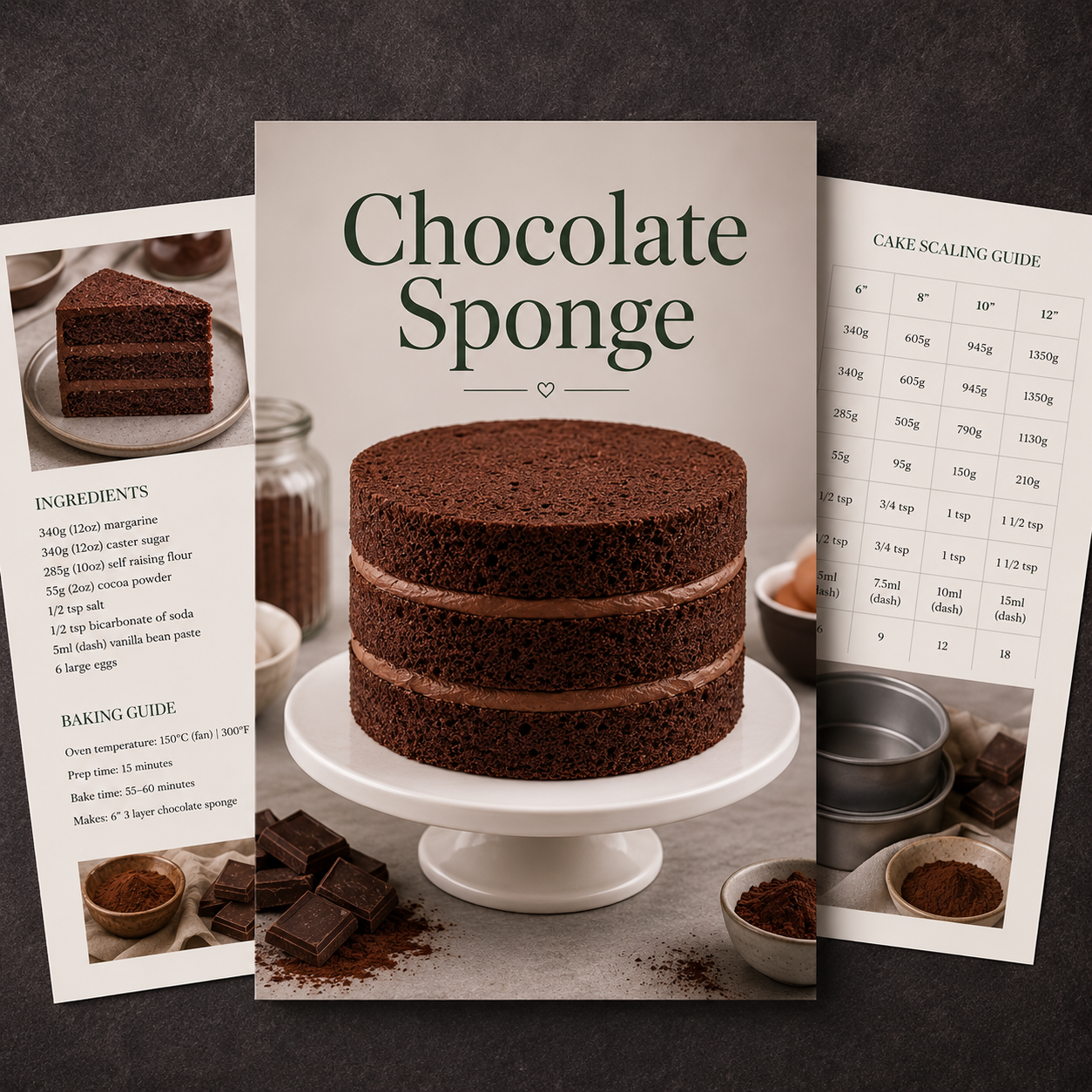 Chocolate Sponge Recipe & Scaling Guide