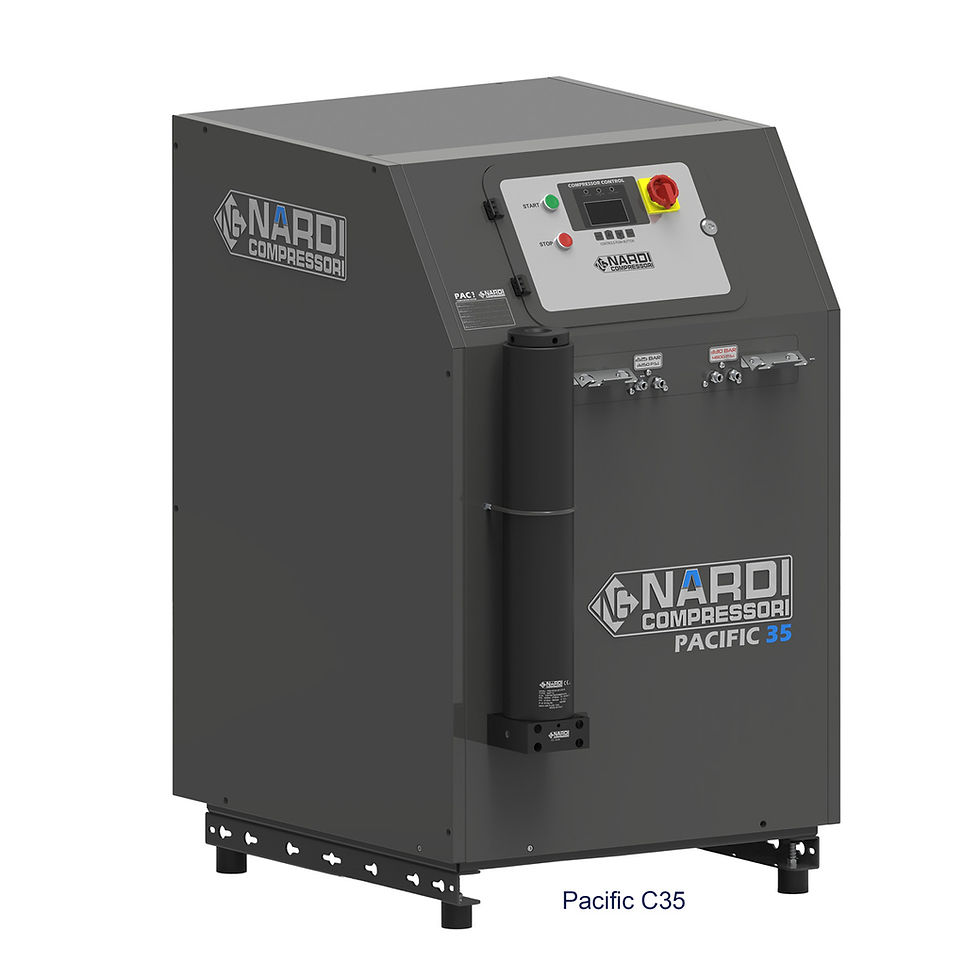 Pacific C35 vertical high-pressure breathing air compressor.