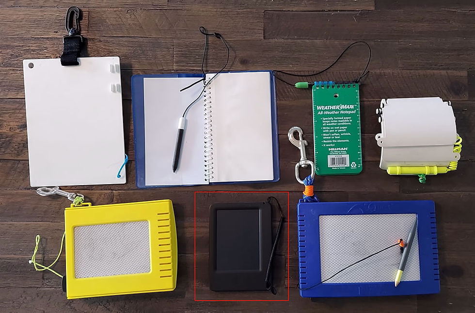 Variety of Underwater Writing Devices
