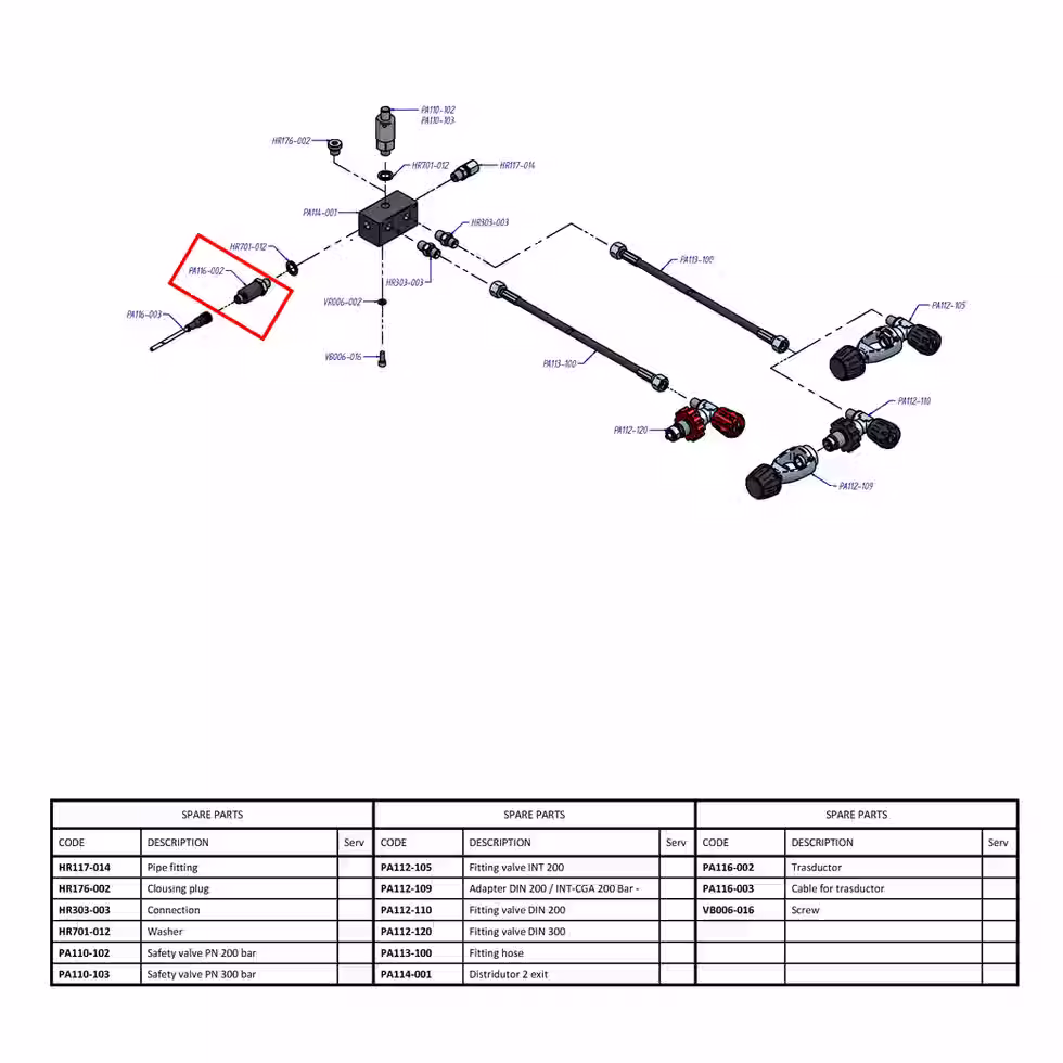 Exploded Diagram of PA116-002