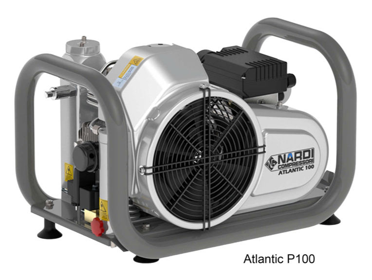 The Atlantic P100 high-pressure breathing air compressor.