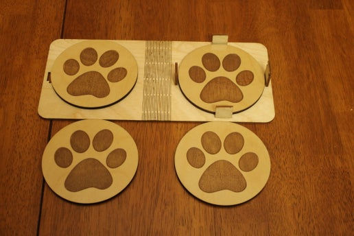 Thumbnail: Paw Print Coaster Set