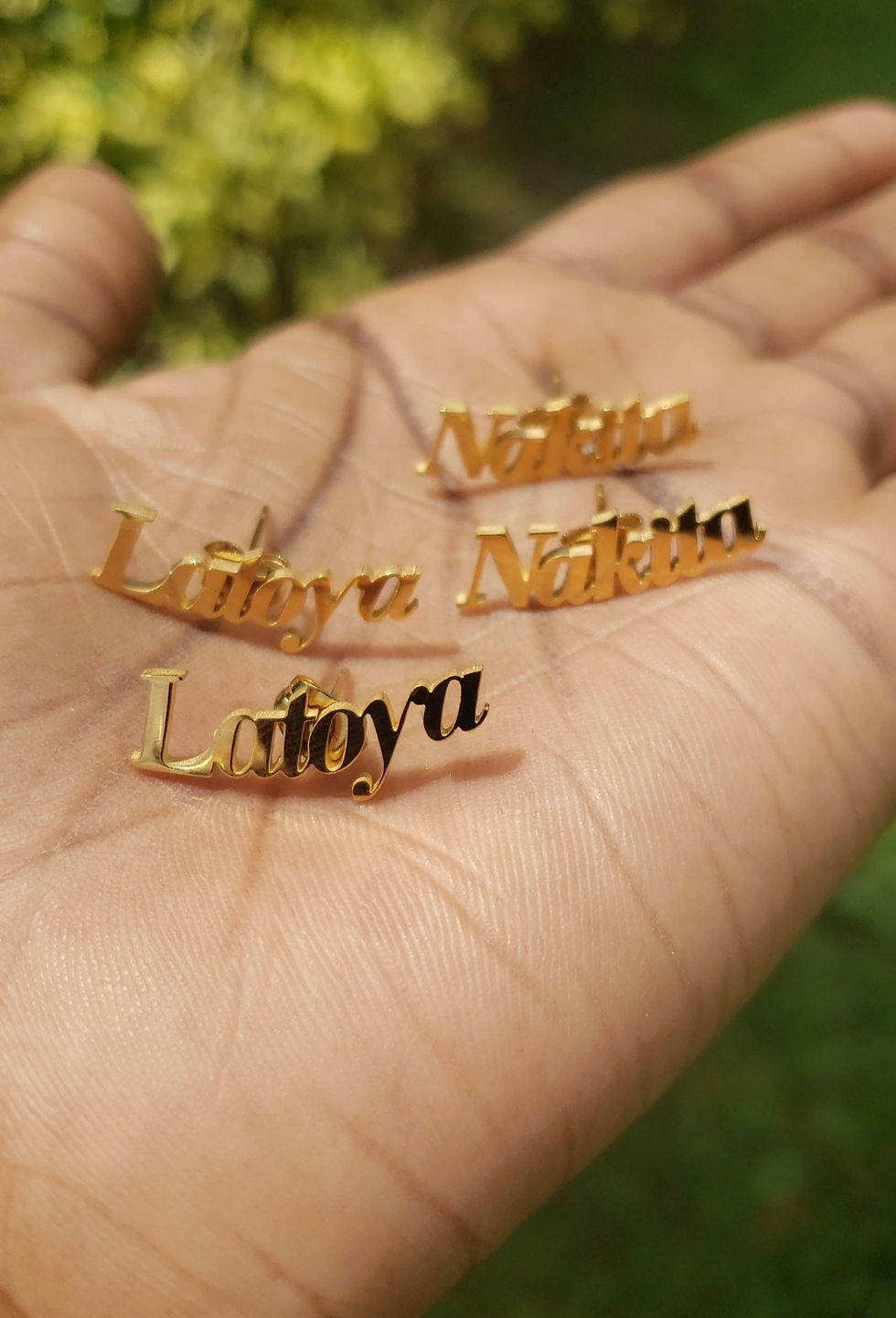 Thumbnail: Custom Name Stud Earrings 