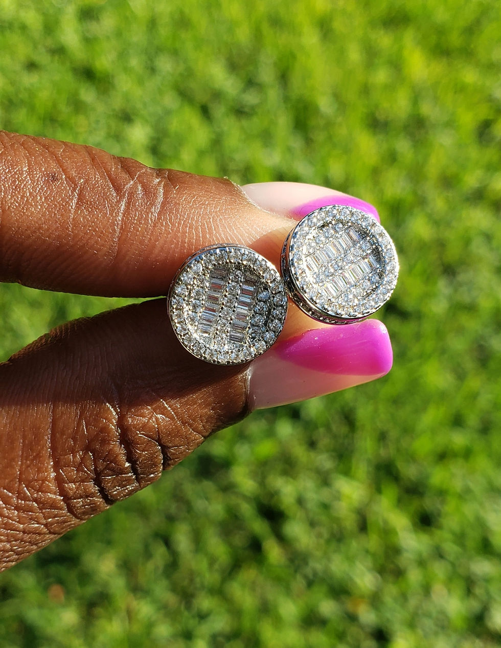Thumbnail: Iced Out Stud Earrings