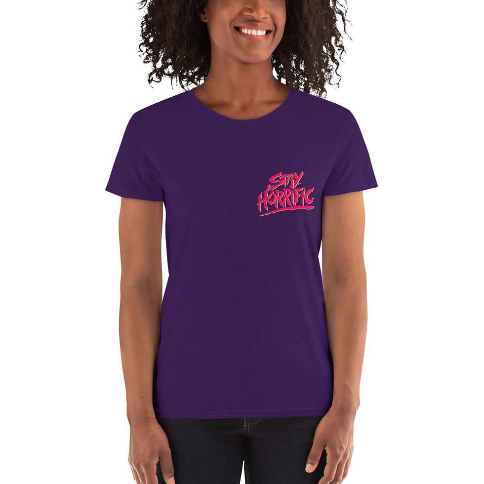 Thumbnail: Stay Horrific pink logo Women's T-Shirt