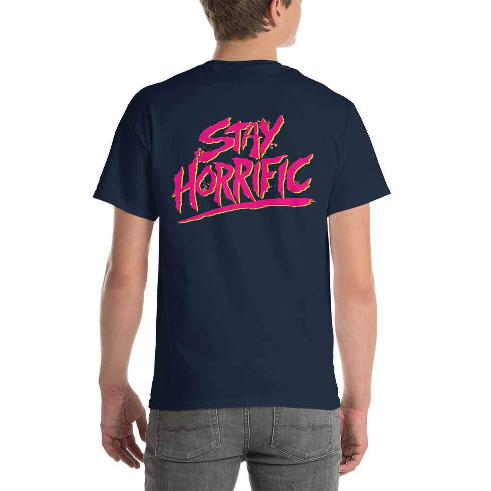 Thumbnail: Stay Horrific pink logo T-Shirt