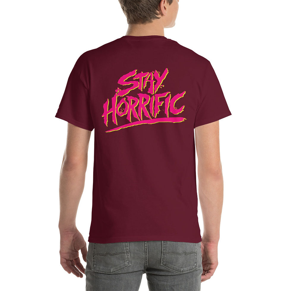 Thumbnail: Stay Horrific pink logo T-Shirt
