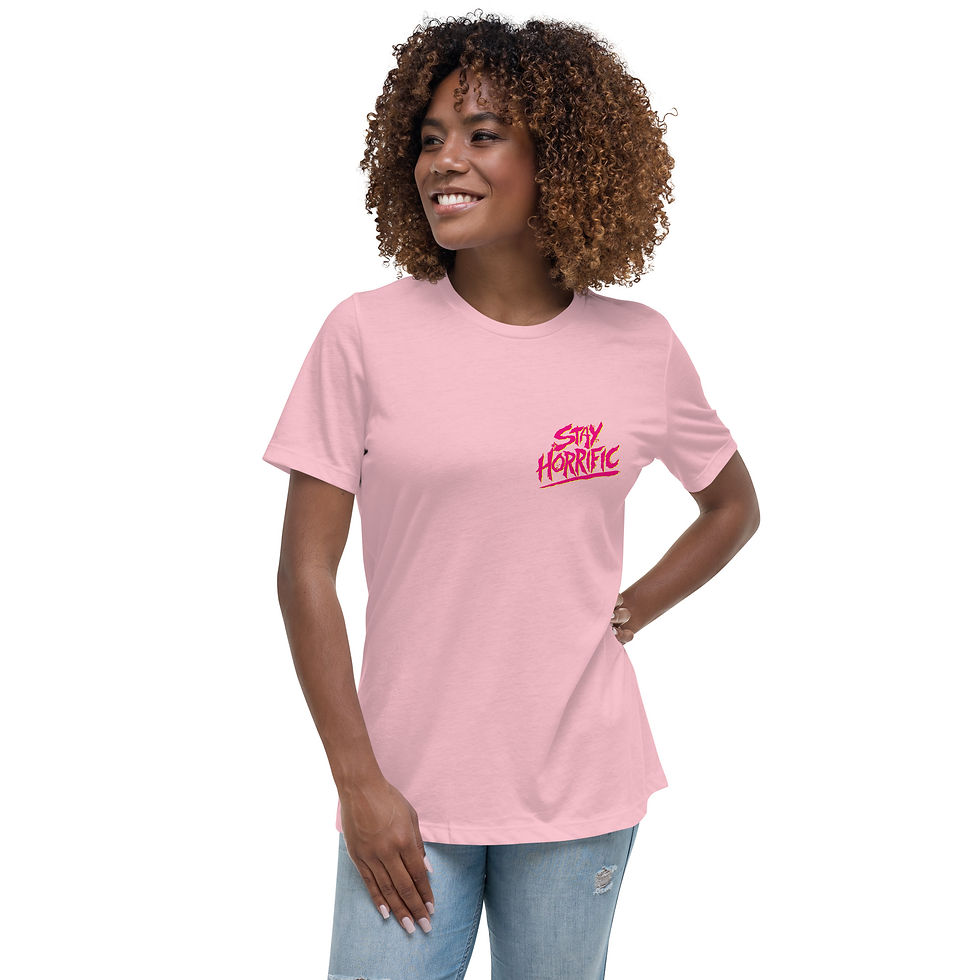 Thumbnail: Stay Horrific Women's Relaxed T-Shirt - Pink