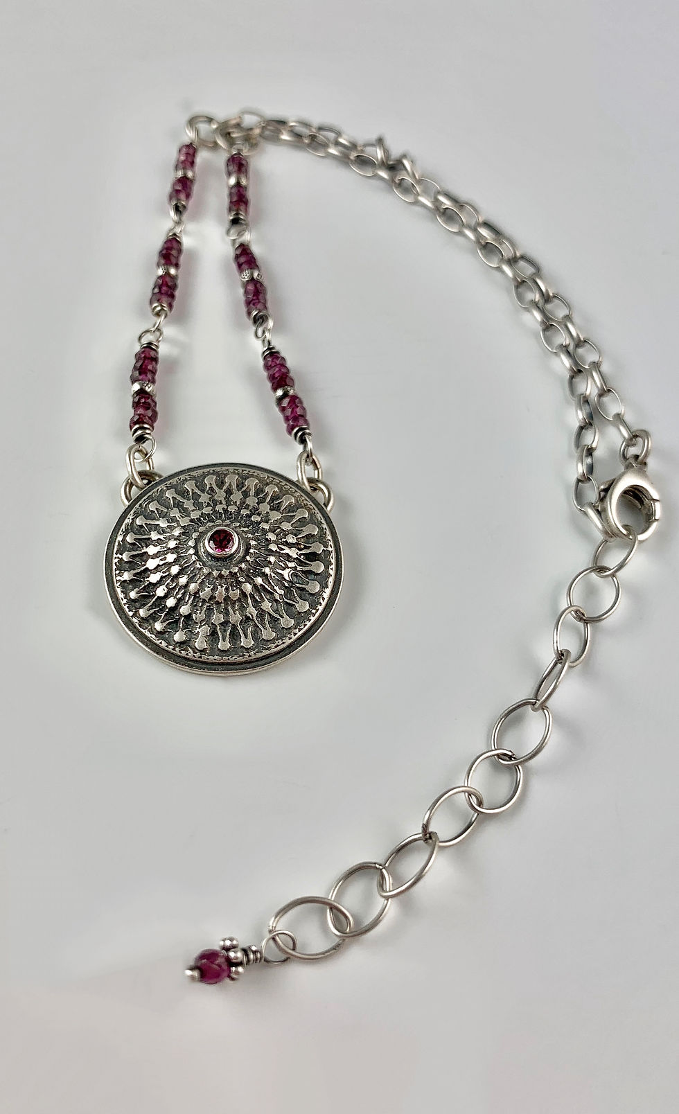 Thumbnail: Rhodolite Garnet Shield Necklace