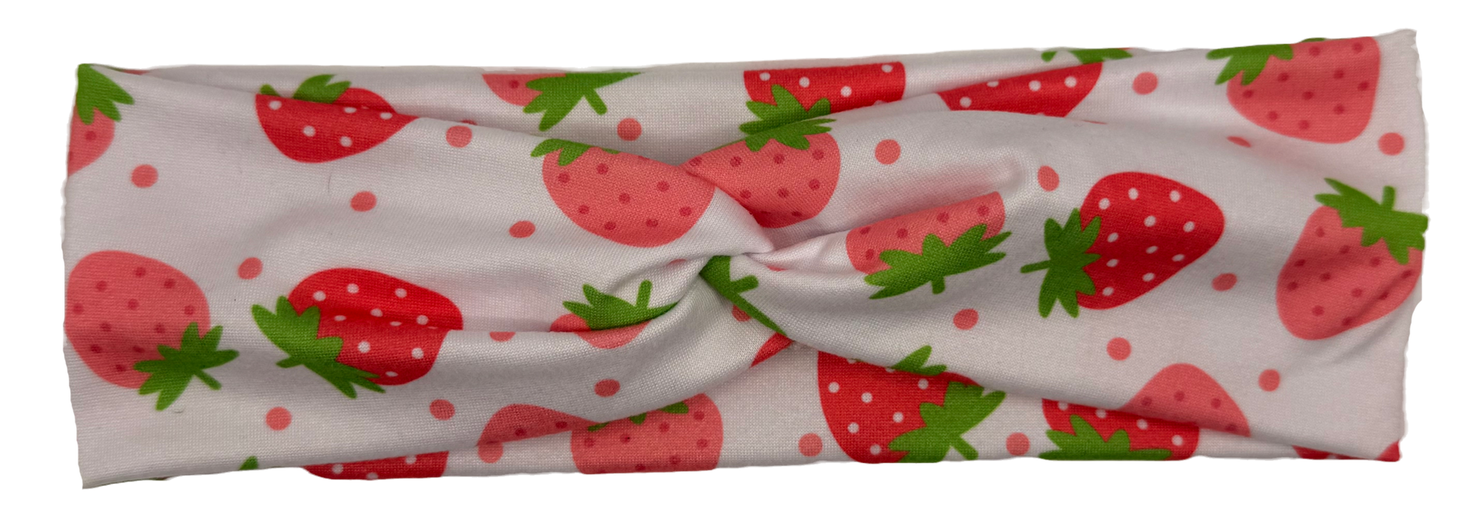 Skinny Band - Pink Polka Dot Strawberries