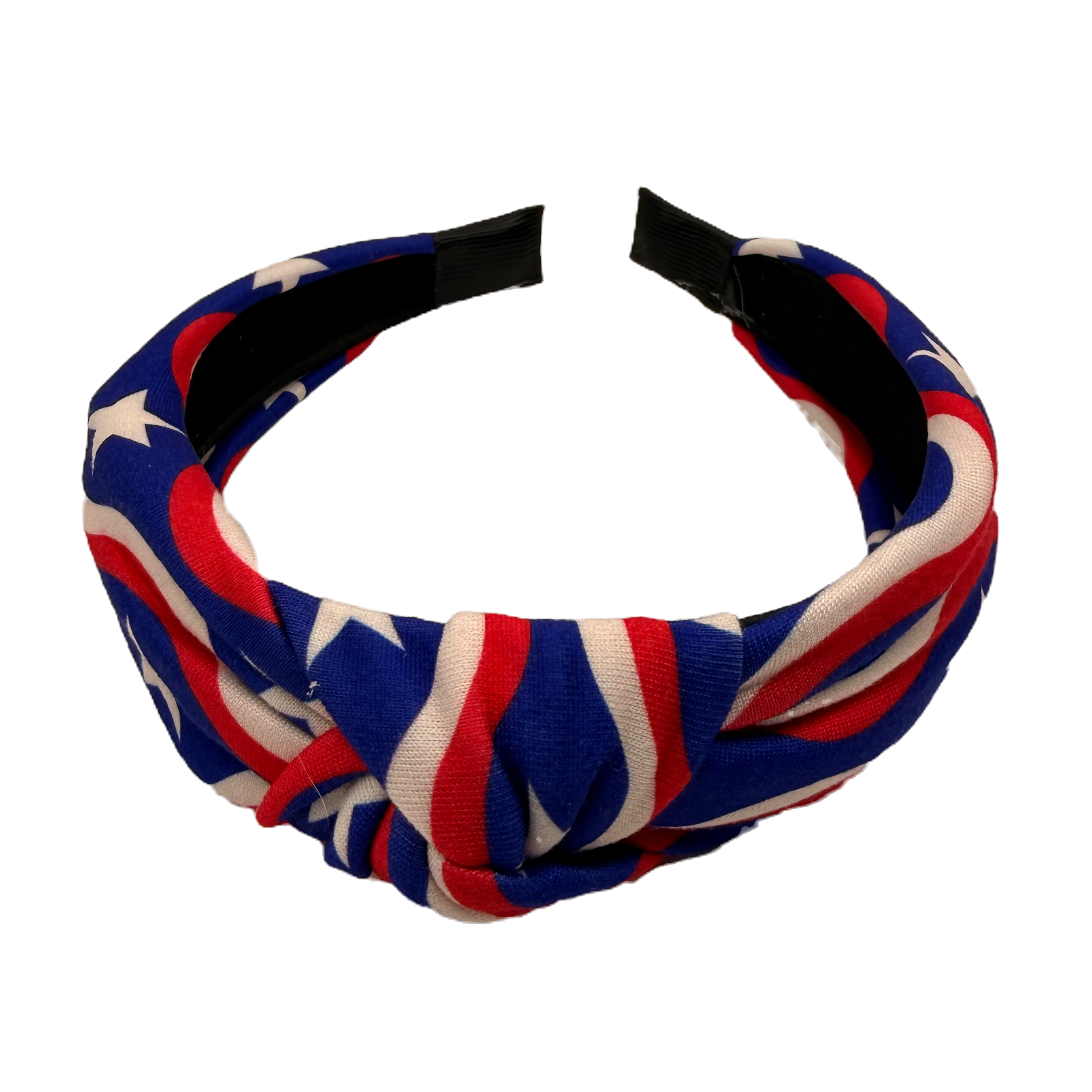 Hard Headband - Wavy Red White & Blue Stars