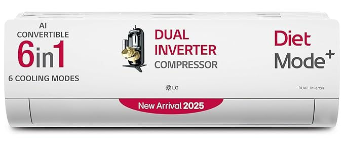 LG 1.5 Ton(US-Q19YNZ) 5 Star DUAL Inverter Split AC, AI Convertible 6-in-1