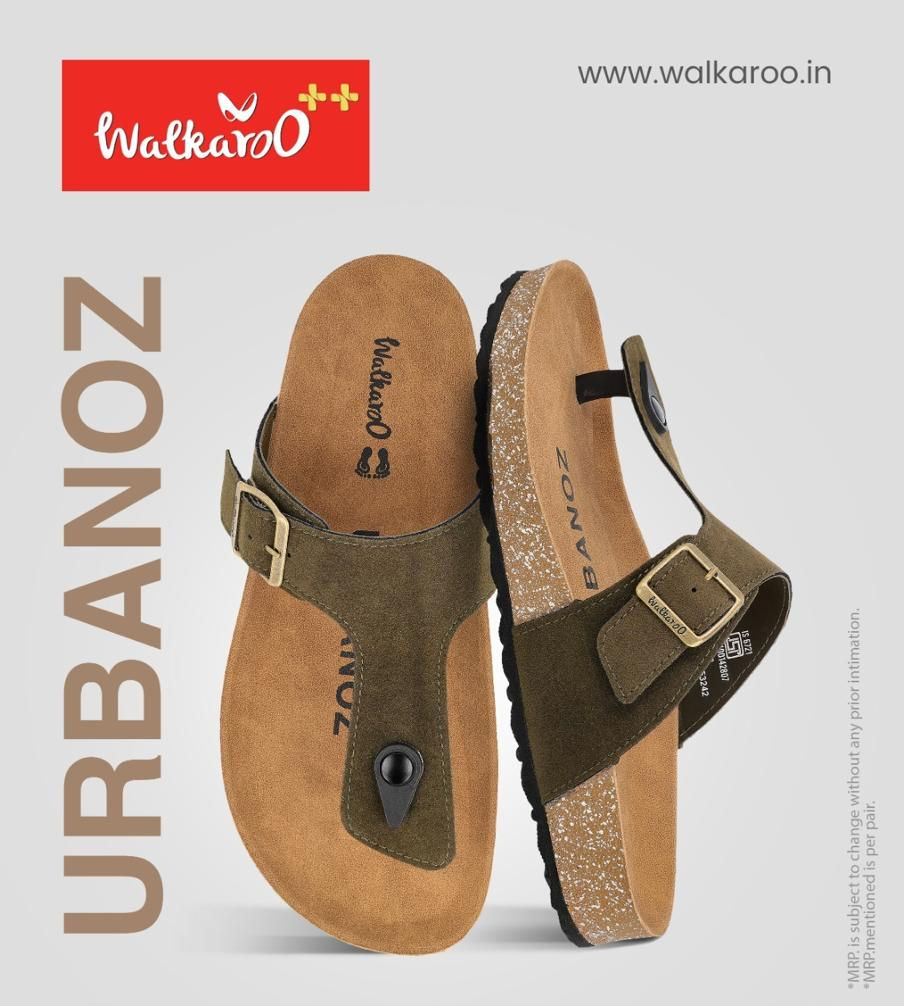 Thumbnail: WALKAROO Men Comfortable Flat Sandals WGE53242