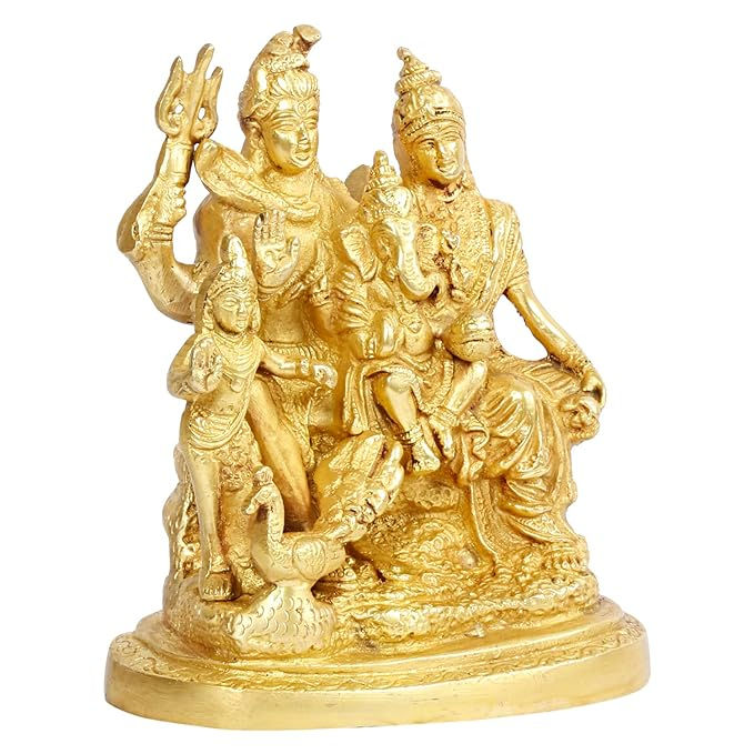 Thumbnail: Lord Shiva Parvati Kartikeya and Ganesha Murti Shiv Family Parivar Idol Statue