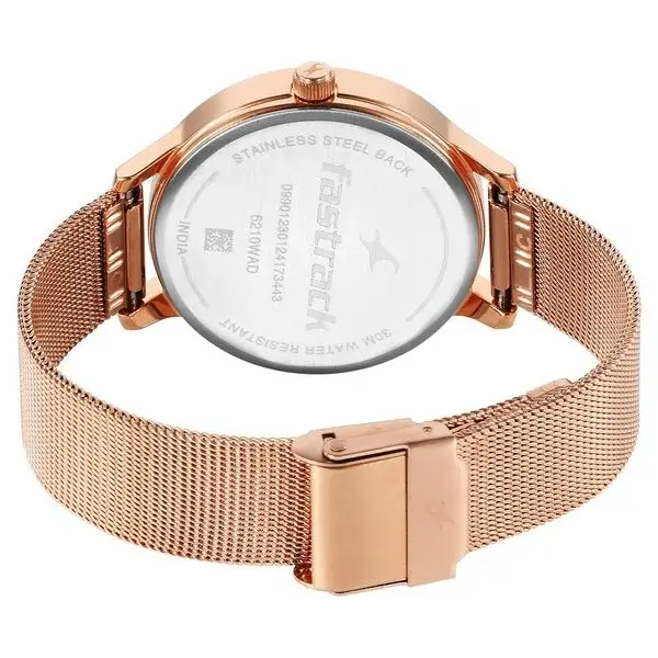 Thumbnail: Fastrack Fleek Quartz Analog Rose Gold Dial Stainless Steel Strap Watch For Girl