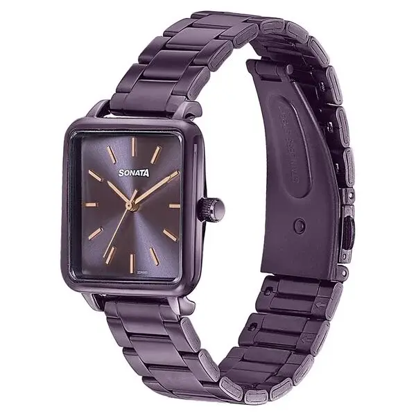 Sonata Wedding Edit Quartz Analog Purple Dial Stainless Steel Strap Watch