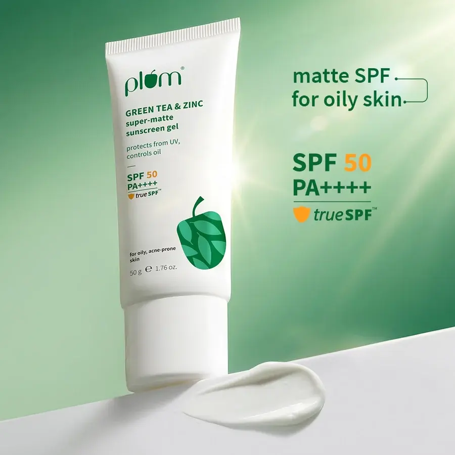 Plum Green Tea & Zinc Super-Matte SPF 50 Sunscreen Gel 30g