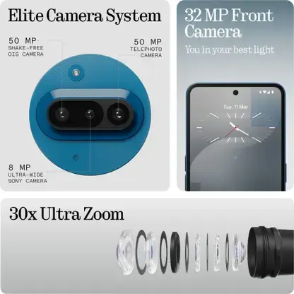 Thumbnail: Nothing Phone (3a) (White, Blue & Black  128 GB)  (8 GB RAM)