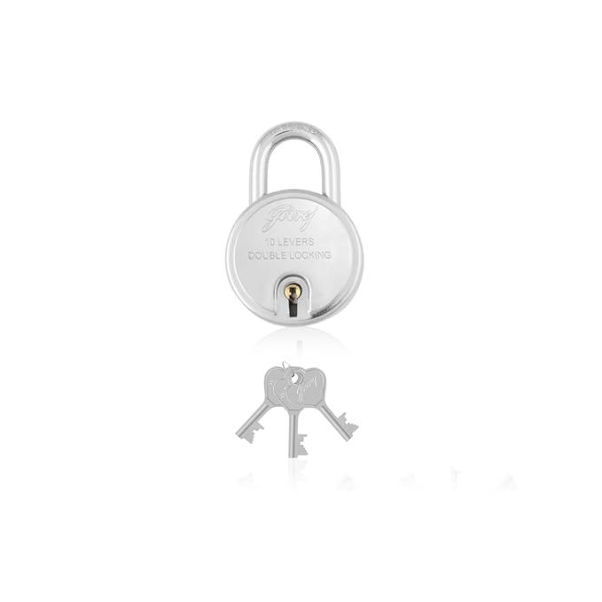 Godrej Locks I Round Padlock 10 Levers 75 mm I 3 Keys I Padlock for Main Door