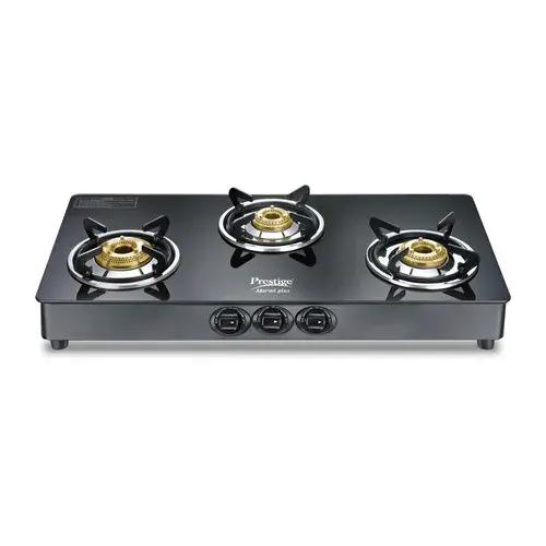 Prestige Marvel Plus GTM 03 3 Burner Glass Top Gas Stove Manual Ignition