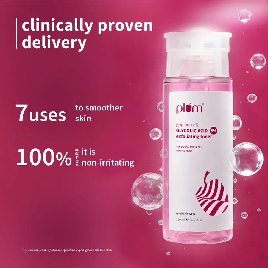 Plum Goji Berry & 5% Glycolic Acid Exfoliating Toner For Textured Skin 150ml