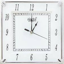 Ajanta 421 - Square Plastic Analog Wall Clock (19 Cm X 19 Cm X 3.5 Cm, White)