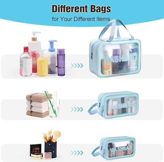 LUMONY® Makeup Pouch Bag PVC Travel Toiletries Organizer Cosmetic Bags