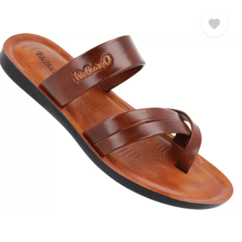 Walkaroo Mens Brown Slippers Walkaroo Men's Daily Wear Comfort