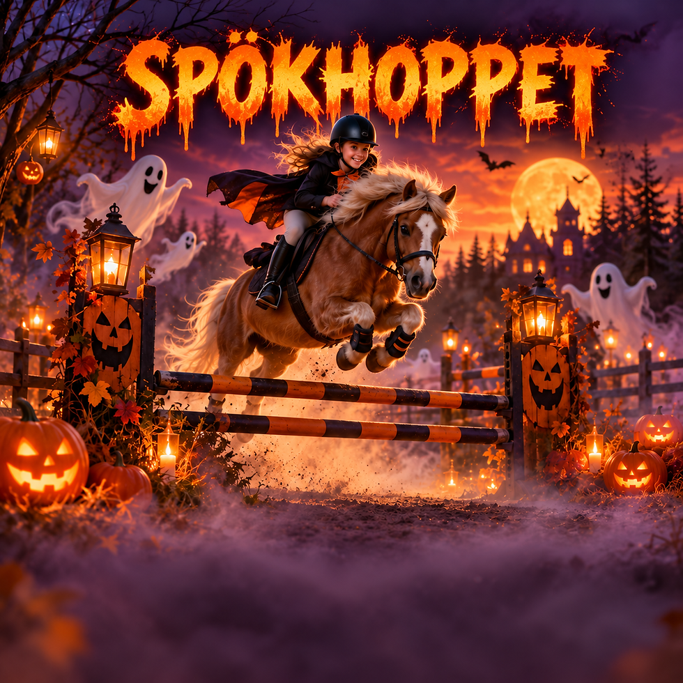 Spökhoppet- pay and jump och pricka tiden med korande av Hästskolansmästare