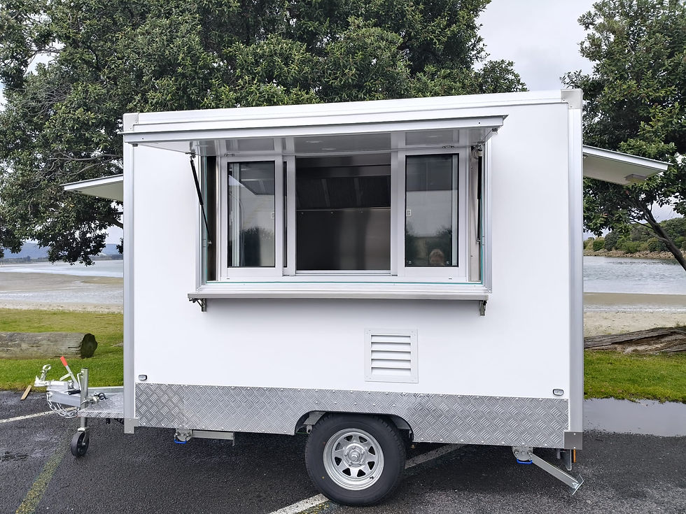 Mobile kitchen, windows for interaction