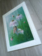 Thumbnail: Fairy and pink flower Giclee Limited Edition print, 'It can't rain all the time'