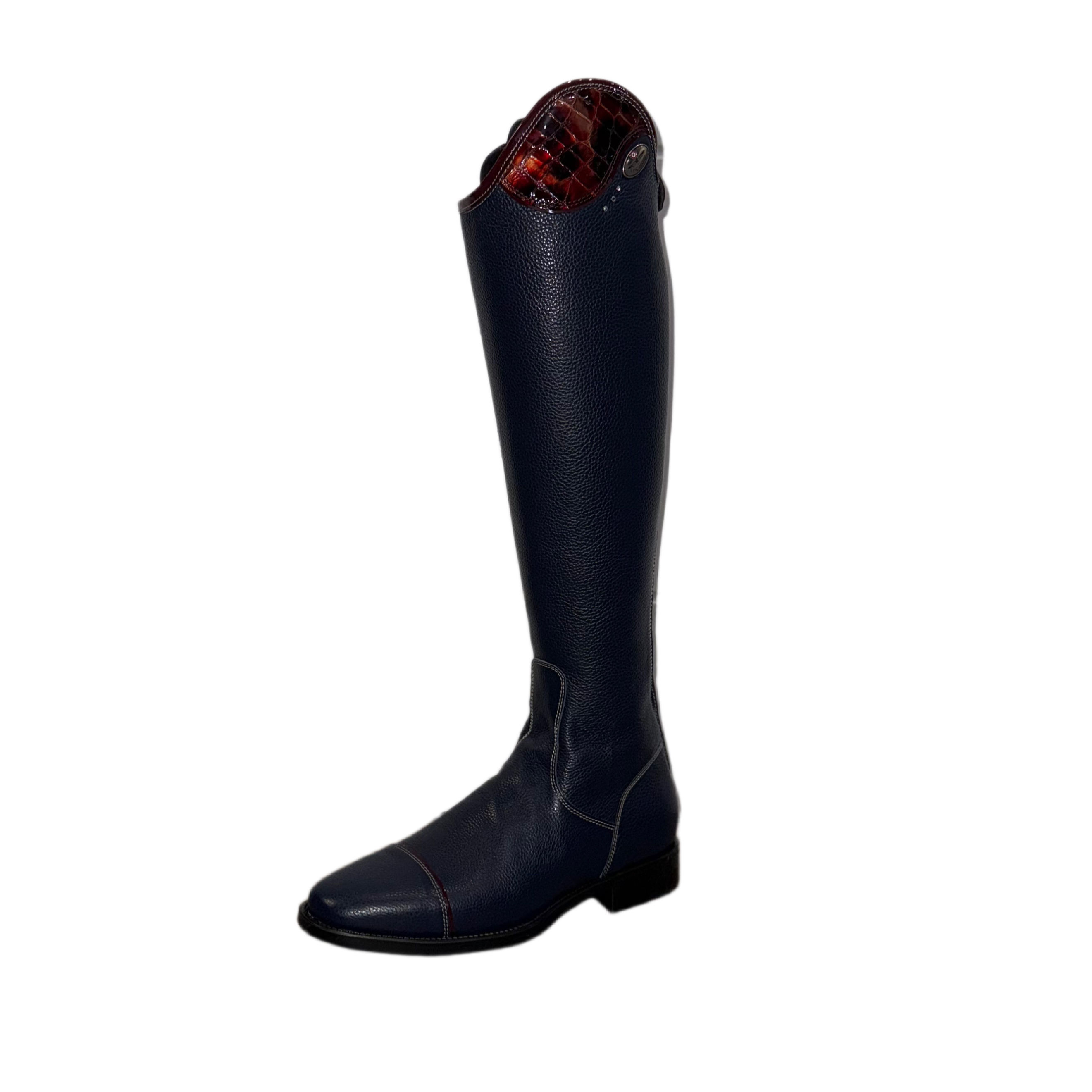 In Stock: DeNiro Salentino Riding Boot - Unlaced (Blue/Burgundy Lucido)