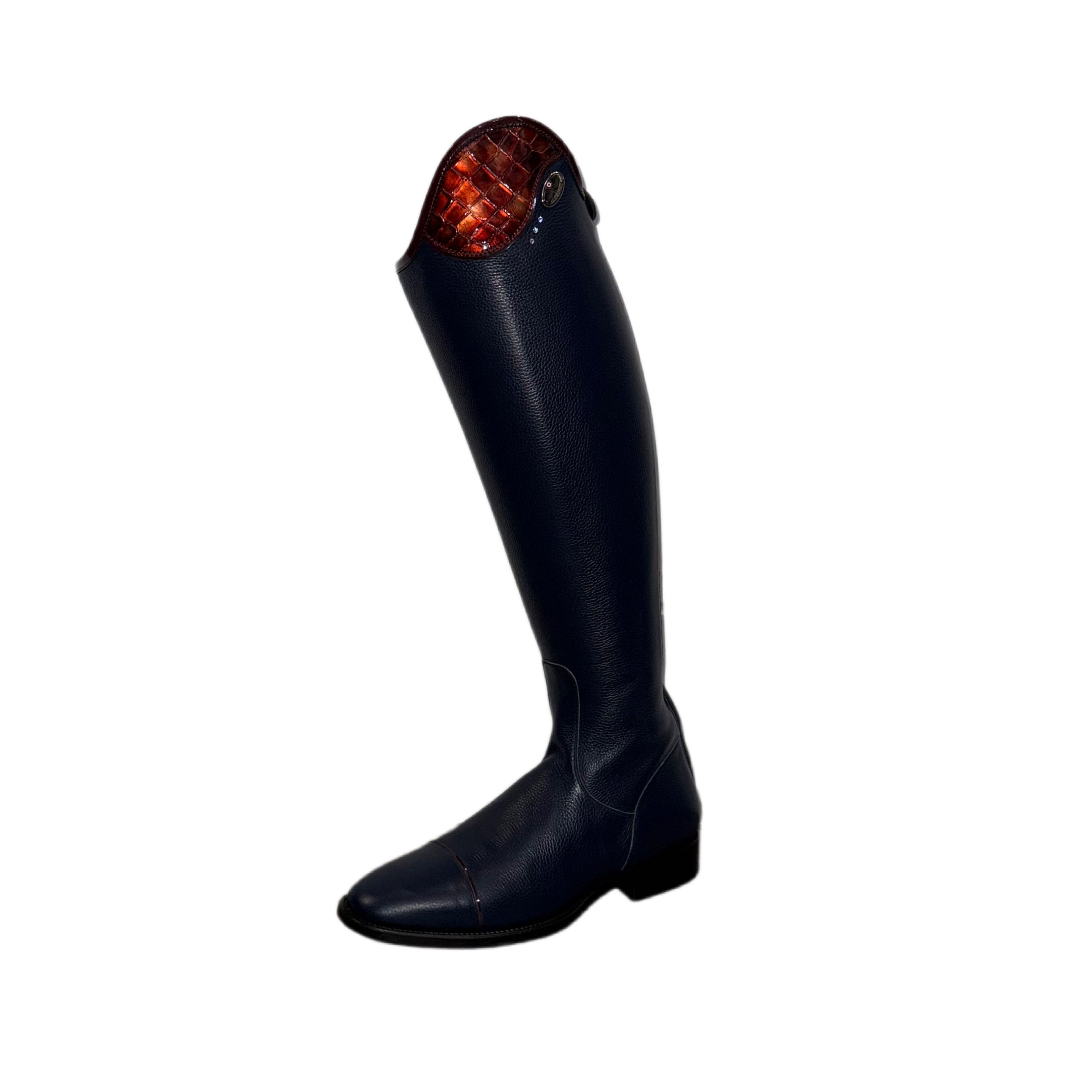 In Stock:DeNiro Salentino Riding Boot - Unlaced (Blue/Wine Lucido)