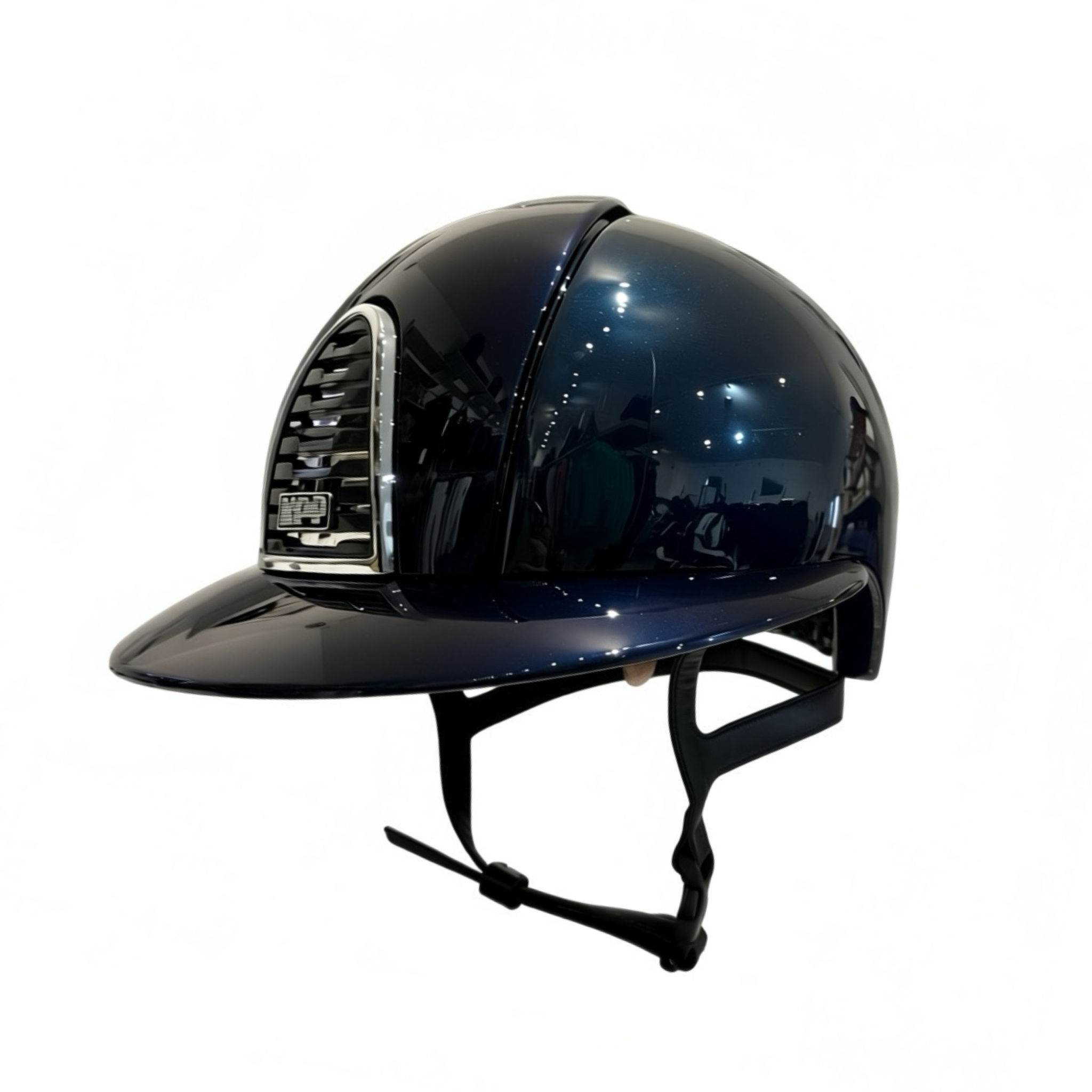 KEP Polo Peak Riding Chromo 2.0 Hat (Blue Shine Mirror & Crystals)