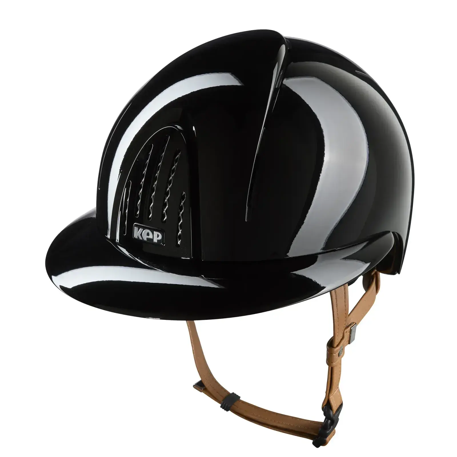 KEP Smart Nova Polo Visor (Polish Black + Beige Chinstrap)