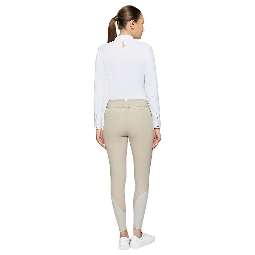 Thumbnail: Samshield Delice Flower Embroidery Knee Grip Breeches (Sand)
