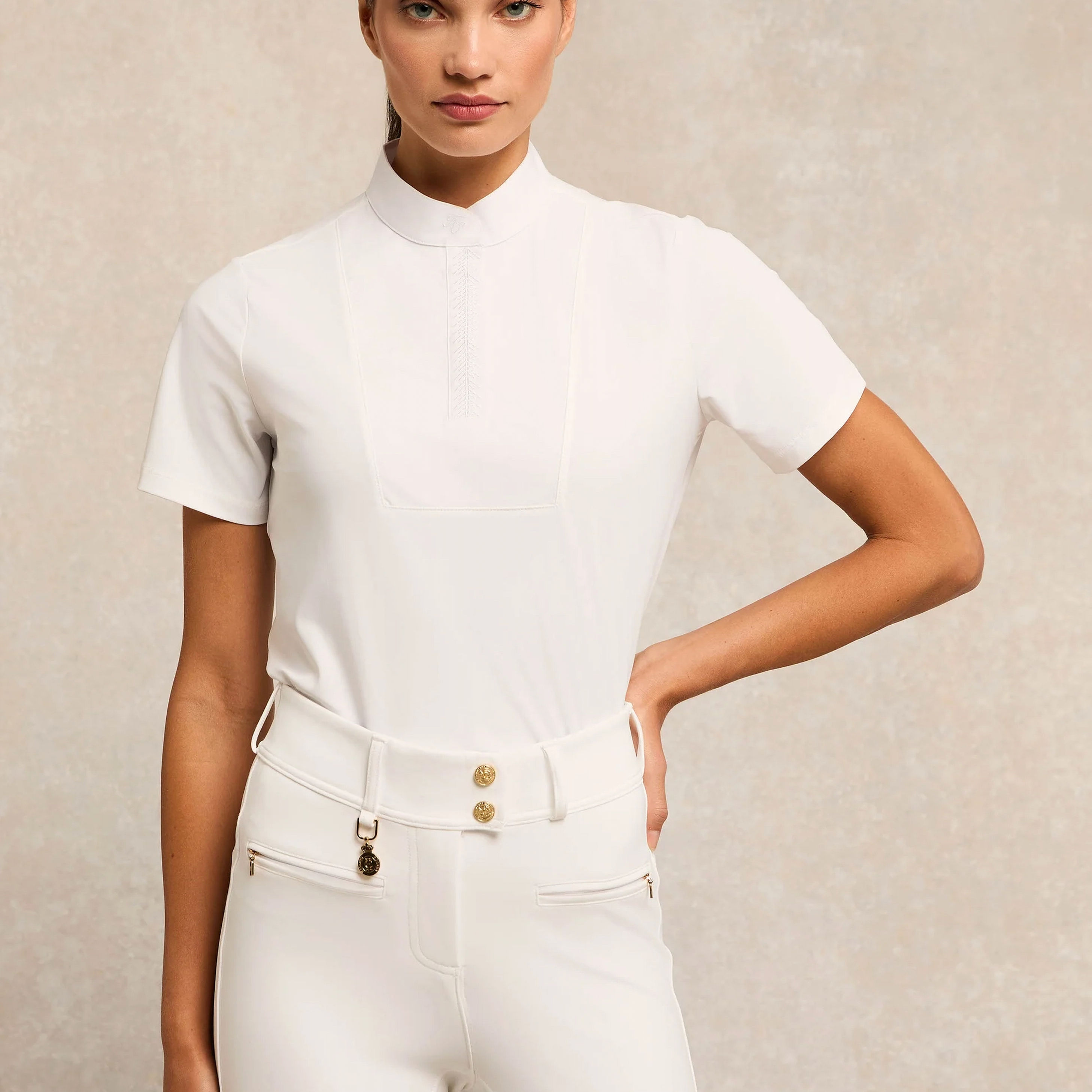 Holland Cooper Gatcombe Short Sleeve Show Shirt (White)