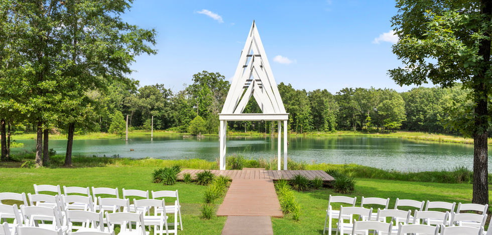 Ceremony Arch overlooking the lake.