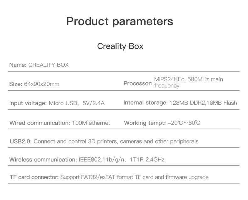 Miniatura: Kit Creality Wifi Box + Cámara HD + SD 8Gb