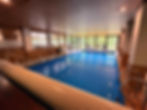 The pool, with similar views out the windows to those on the balcony
