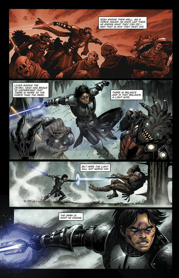 Page from "Star Wars: Dawn of the Jedi: Force War"