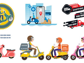 Download Vector Shipper Freeship Giao Hàng Nhanh Xe Máy File CDR Corel