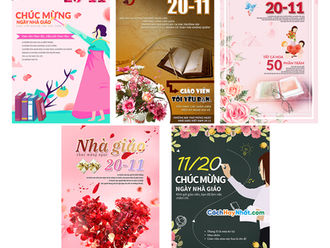 Tải Poster Ngày Nhà Giáo Việt Nam 20/11 PSD Photoshop Part05