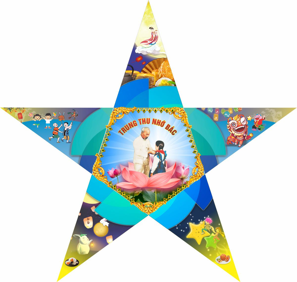 Vector Corel CDR 152 . Mid-Autumn Star Lights