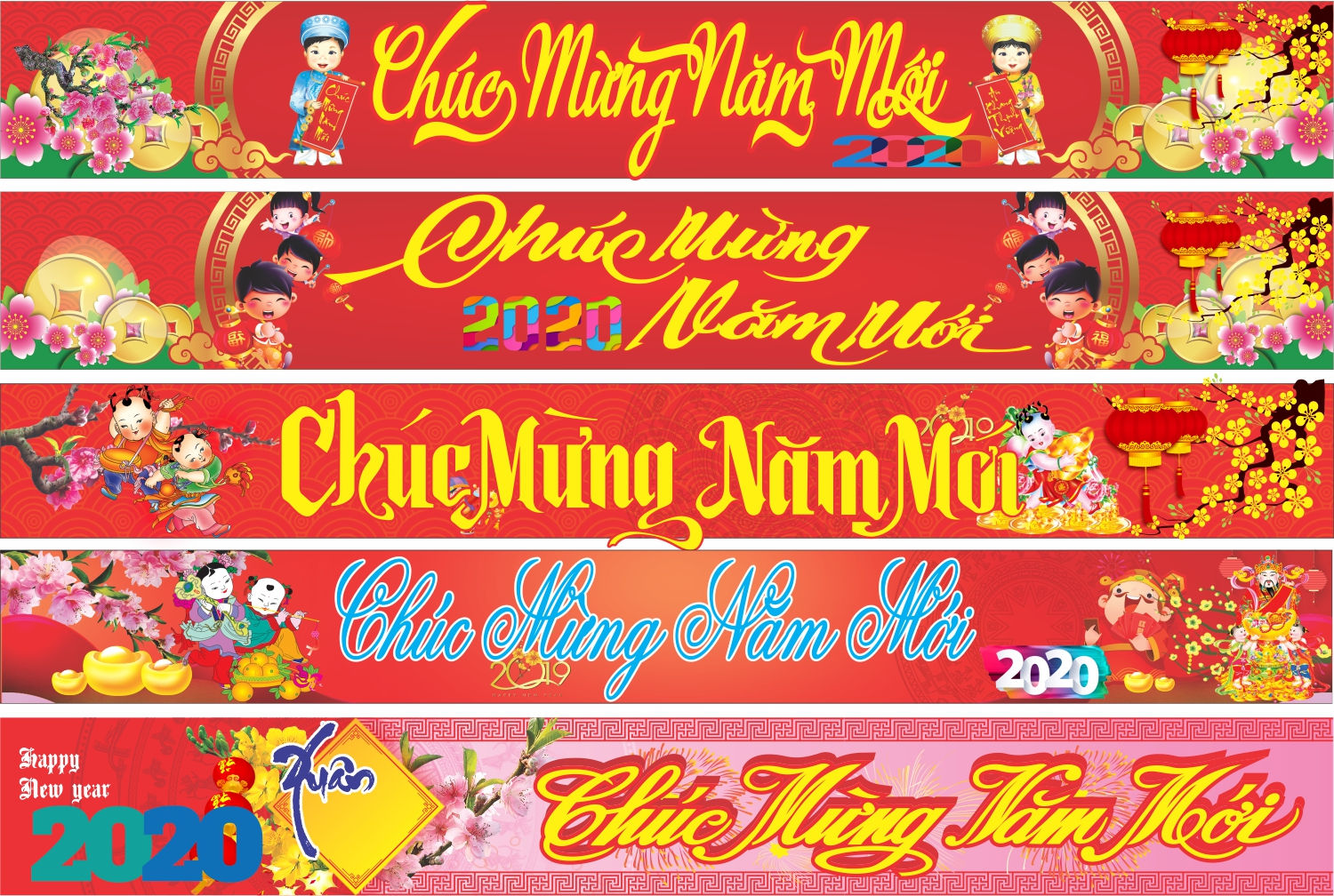 Tải Băng Rôn Chúc Mừng Năm Mới Vector Corel CDR 18