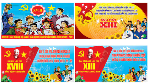 Vector Corel Đại Hội Đảng Lần Thứ XIII Mẫu Pano Biển Bảng Part 26