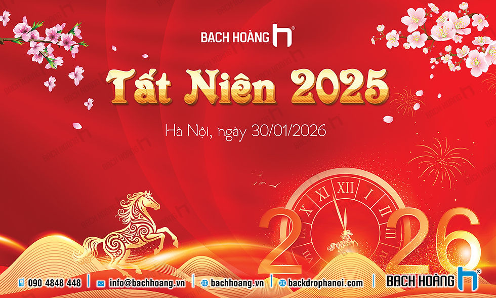 Thiết kế Mẫu Backdrop Phông Tất Niên 2025-2026 đẹp nhất